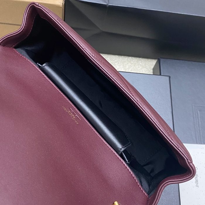 SAINT LAURENT 869461 ラムレザー レッド、ゴールド 斜め掛けバッグ チェーン 25x13cm サイズ:25x13cm