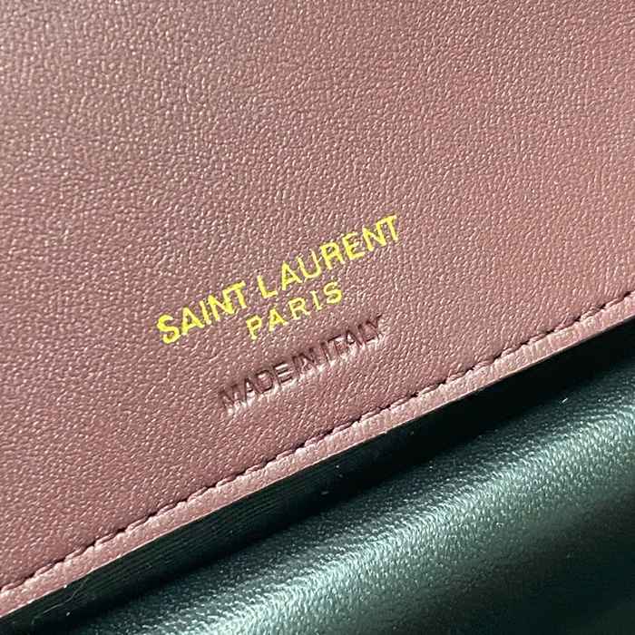 SAINT LAURENT 869461 ラムレザー レッド、ゴールド 斜め掛けバッグ チェーン 25x13cm サイズ:25x13cm