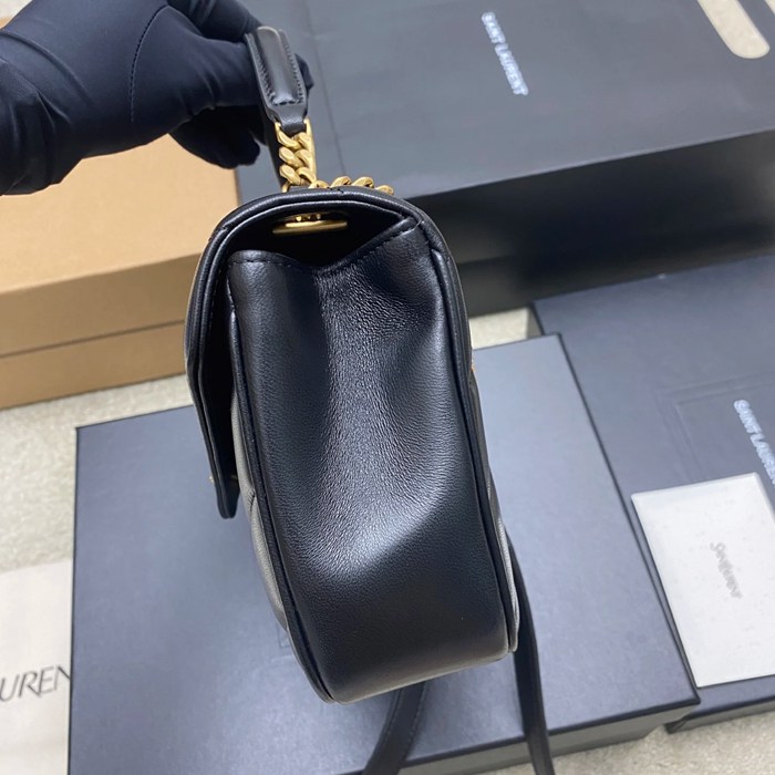 SAINT LAURENT 869461 ラムレザー ゴールド 斜め掛けバッグ チェーン 25x13cm サイズ:25x13cm