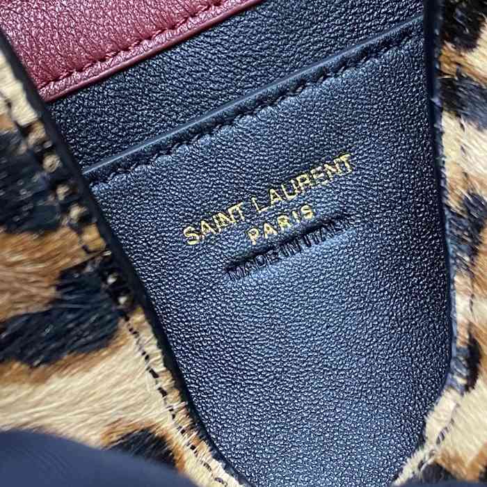 SAINT LAURENT 829271 ラムレザー、ホースヘア ゴールド、レオパード、ホースヘア 斜め掛けバッグ、ハンドバッグ、封筒バッグ 封筒 19x12cm サイズ:19x12cm