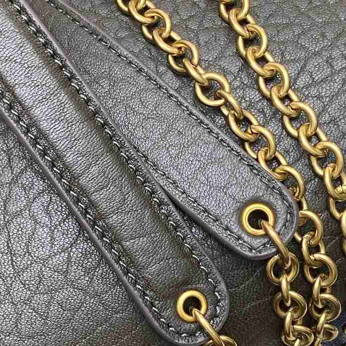 SAINT LAURENT 819271 ラムレザー、エレファント グリーン、ゴールド、エレファント 斜め掛けバッグ、チェーンバッグ、封筒バッグ チェーン、封筒、カリプソ、ミニ 19x12cm サイズ:19x12cm