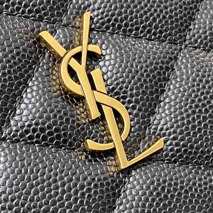 SAINT LAURENT 871140 ラムレザー ブラック、ゴールド、ボール 斜め掛けバッグ、チェーンバッグ チェーン、ベッキー 20x13cm サイズ:20x13cm
