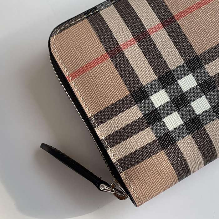 BURBERRY 80166121 ヴィンテージチェック フルジップ長財布 黒革トリム サイズ:19x10x2.5cm