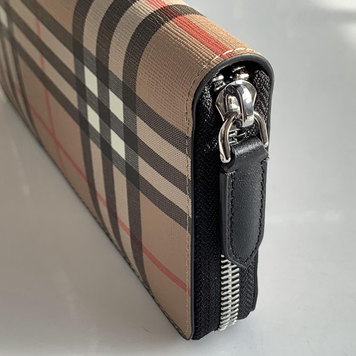 BURBERRY 80166121 ヴィンテージチェック フルジップ長財布 黒革トリム サイズ:19x10x2.5cm