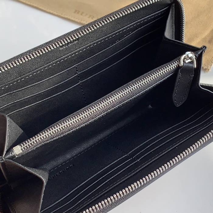 BURBERRY 80166121 ヴィンテージチェック フルジップ長財布 黒革トリム サイズ:19x10x2.5cm