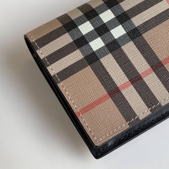 BURBERRY 80166131 ヴィンテージチェック 二つ折り長財布 黒革トリム サイズ:19x10x2.5cm