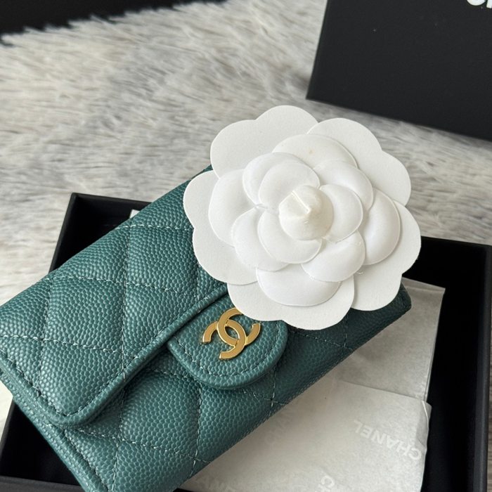 CHANEL 0219 CFカードケース カヴィア粒革 サイズ:11x8.5cm