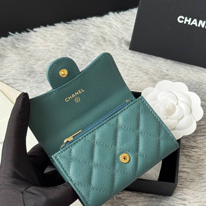 CHANEL 0219 CFカードケース カヴィア粒革 サイズ:11x8.5cm