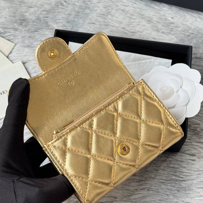 CHANEL 0219 CFカードケース カヴィア粒革 サイズ:11x8.5cm