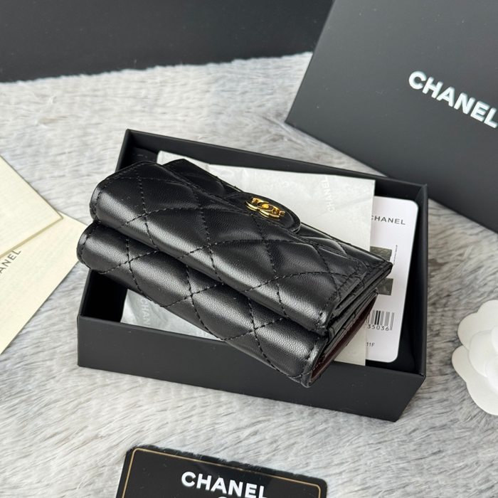 CHANEL AP0230 84401 三つ折り財布 ラム革 サイズ:10.5x7.5cm