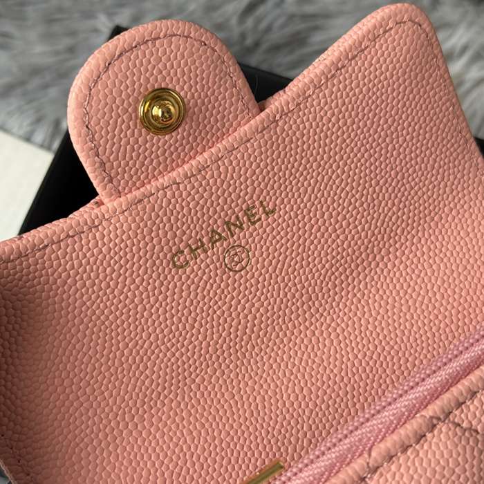 CHANEL 0219 CFカードケース カヴィア粒革 サイズ:11x8.5cm
