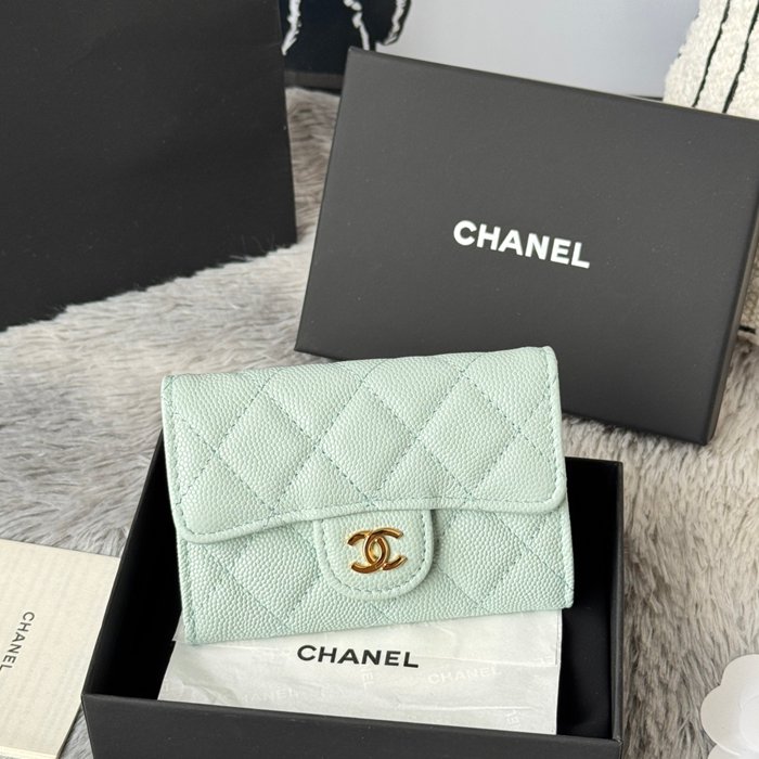 CHANEL 0219 CFカードケース カヴィア粒革 サイズ:11x8.5cm