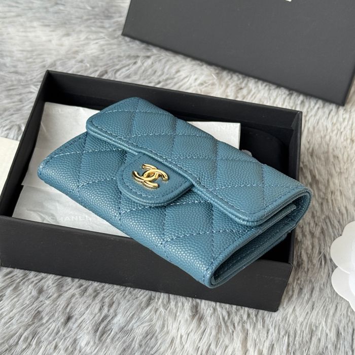 CHANEL 0219 CFカードケース カヴィア粒革 サイズ:11x8.5cm