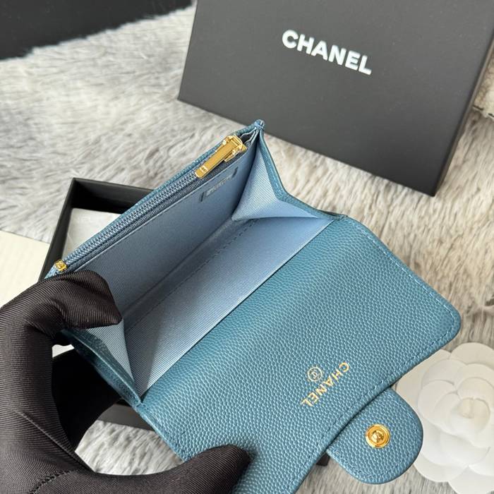 CHANEL 0219 CFカードケース カヴィア粒革 サイズ:11x8.5cm