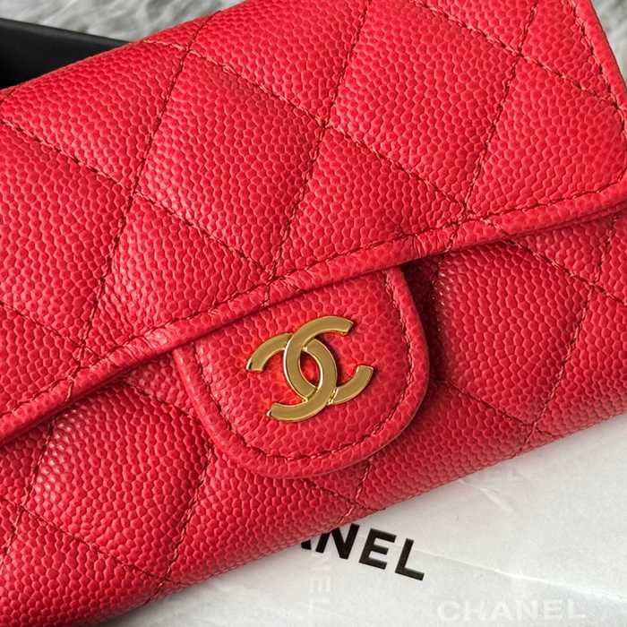 CHANEL 0219 CFカードケース カヴィア粒革 サイズ:11x8.5cm