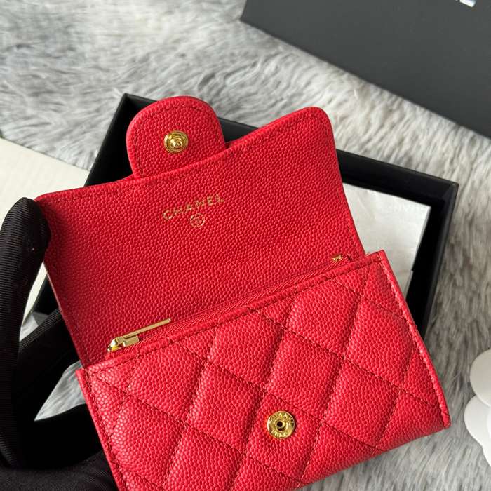 CHANEL 0219 CFカードケース カヴィア粒革 サイズ:11x8.5cm