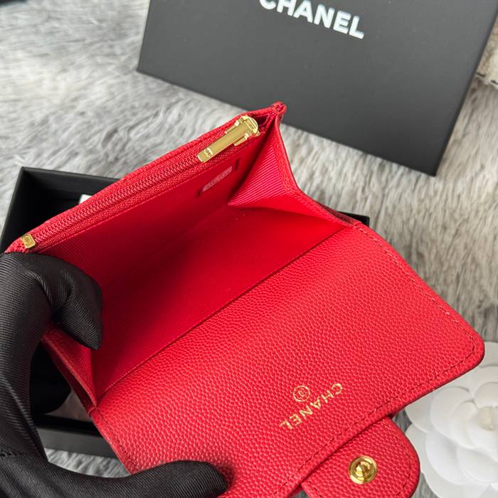 CHANEL 0219 CFカードケース カヴィア粒革 サイズ:11x8.5cm