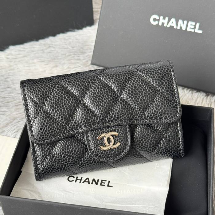 CHANEL 0219 CFカードケース カヴィア粒革 サイズ:11x8.5cm