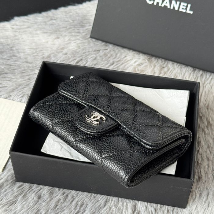 CHANEL 0219 CFカードケース カヴィア粒革 サイズ:11x8.5cm