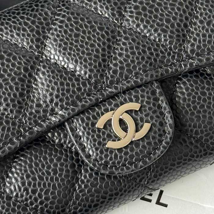CHANEL 0219 CFカードケース カヴィア粒革 サイズ:11x8.5cm