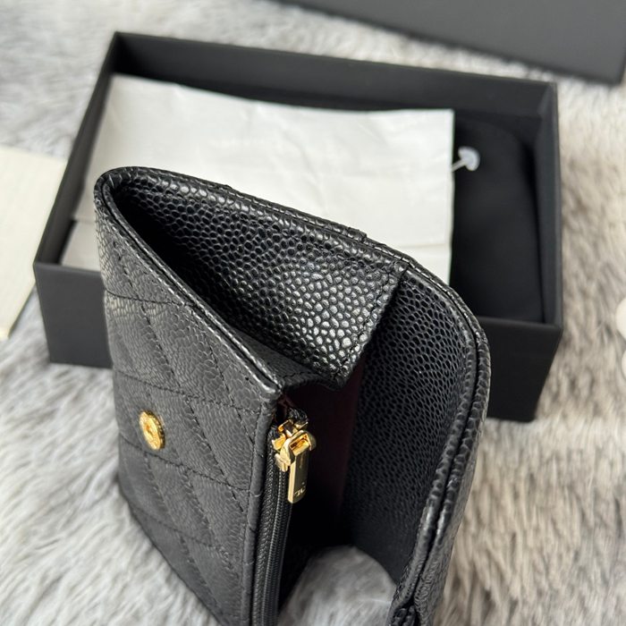 CHANEL 0219 CFカードケース カヴィア粒革 サイズ:11x8.5cm