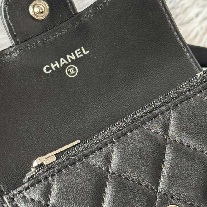CHANEL 0219 CFカードケース カヴィア粒革 サイズ:11x8.5cm