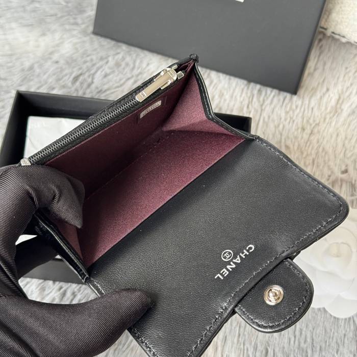 CHANEL 0219 CFカードケース カヴィア粒革 サイズ:11x8.5cm
