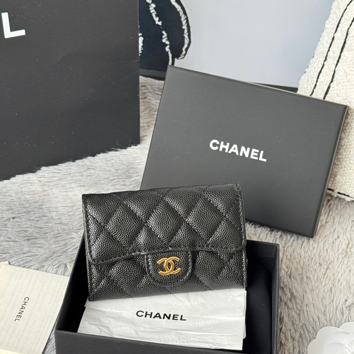 CHANEL 0219 CFカードケース カヴィア粒革 サイズ:11x8.5cm