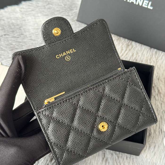 CHANEL 0219 CFカードケース カヴィア粒革 サイズ:11x8.5cm