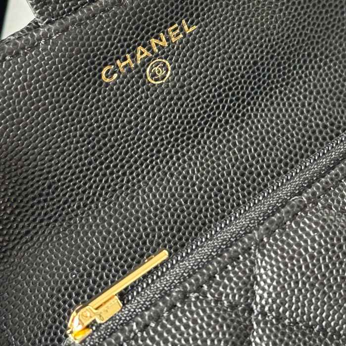 CHANEL 0219 CFカードケース カヴィア粒革 サイズ:11x8.5cm