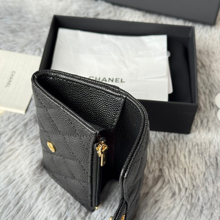 CHANEL 0219 CFカードケース カヴィア粒革 サイズ:11x8.5cm