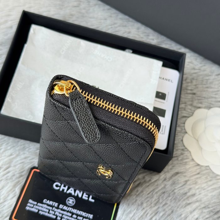 CHANEL 3686 0112 25c ラージジッピー長財布 カヴィア粒革 サイズ:12x8x2cm
