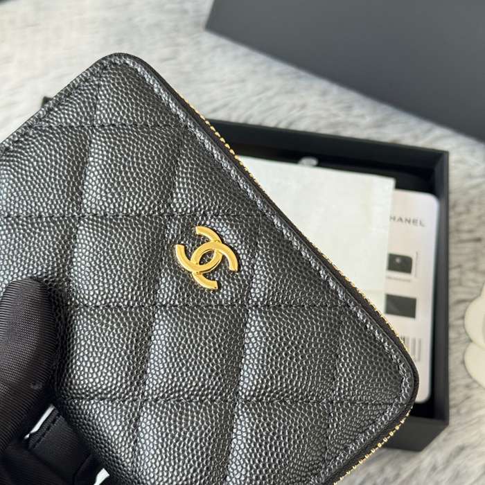 CHANEL 3686 0112 25c ラージジッピー長財布 カヴィア粒革 サイズ:12x8x2cm