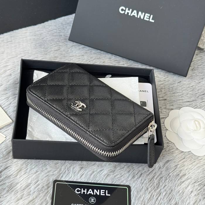 CHANEL 3686 0112 25c ラージジッピー長財布 カヴィア粒革 サイズ:12x8x2cm