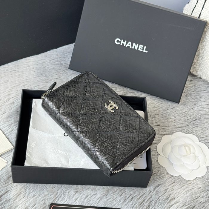 CHANEL 3686 0112 25c ラージジッピー長財布 カヴィア粒革 サイズ:12x8x2cm
