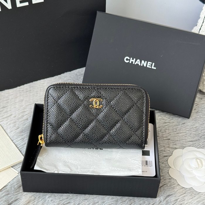 CHANEL 3686 0112 25c ラージジッピー長財布 カヴィア粒革 サイズ:12x8x2cm