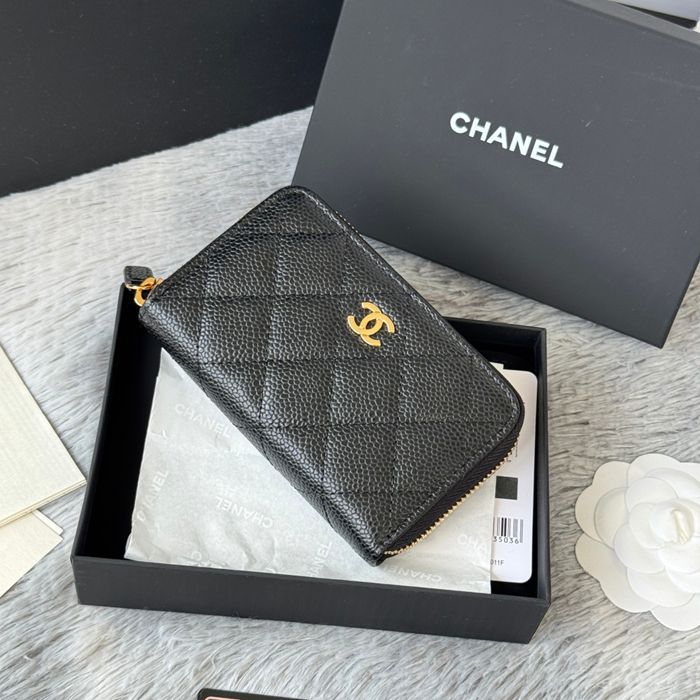 CHANEL 3686 0112 25c ラージジッピー長財布 カヴィア粒革 サイズ:12x8x2cm