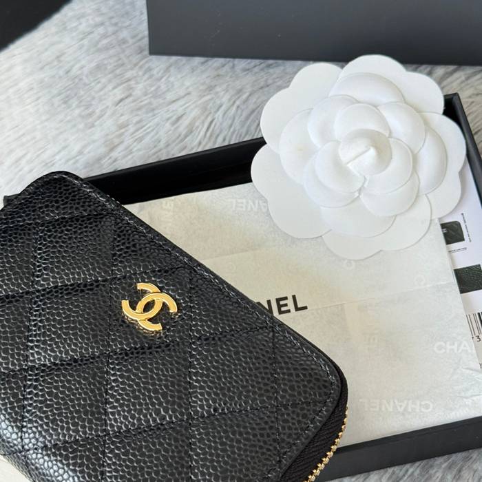 CHANEL 3686 0112 25c ラージジッピー長財布 カヴィア粒革 サイズ:12x8x2cm