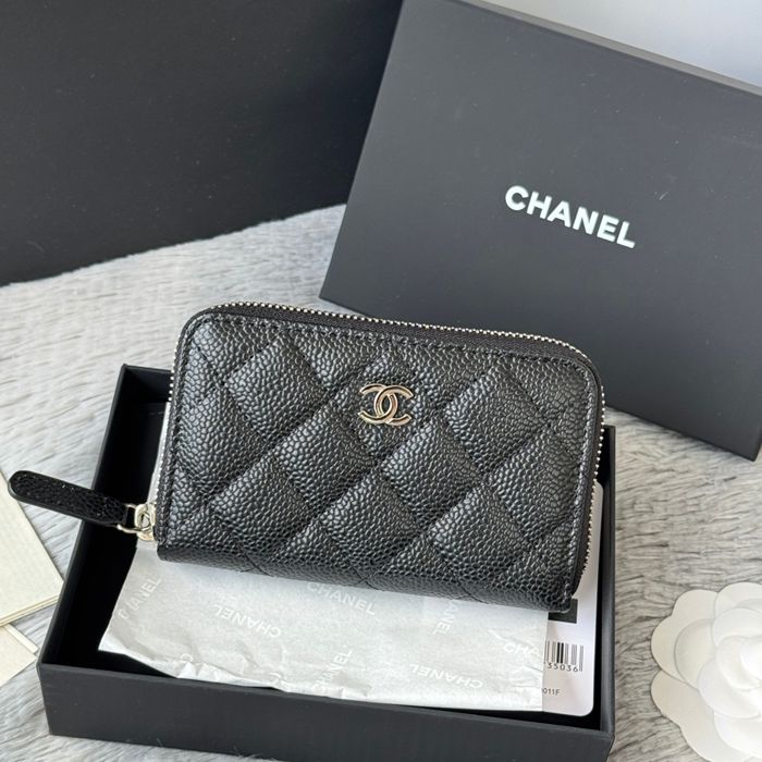 CHANEL 3686 0112 25c ラージジッピー長財布 カヴィア粒革 サイズ:12x8x2cm