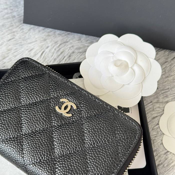 CHANEL 3686 0112 25c ラージジッピー長財布 カヴィア粒革 サイズ:12x8x2cm