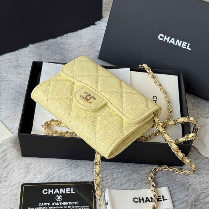 CHANEL 0238 SS19 チェーン付きカードケース カヴィア粒革 サイズ:12.5x8.5x2.5cm