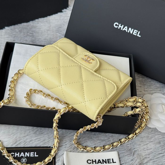 CHANEL 0238 SS19 チェーン付きカードケース カヴィア粒革 サイズ:12.5x8.5x2.5cm