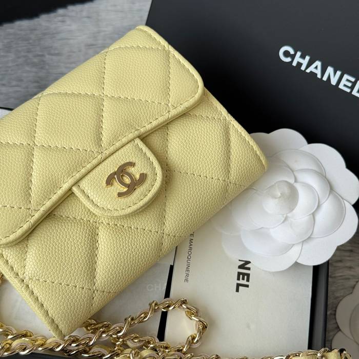 CHANEL 0238 SS19 チェーン付きカードケース カヴィア粒革 サイズ:12.5x8.5x2.5cm