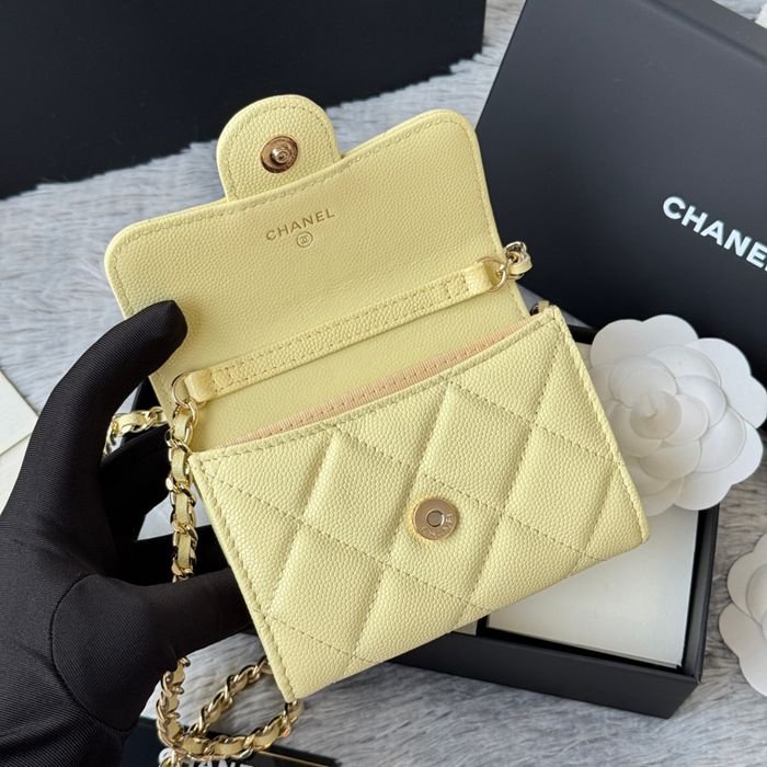 CHANEL 0238 SS19 チェーン付きカードケース カヴィア粒革 サイズ:12.5x8.5x2.5cm