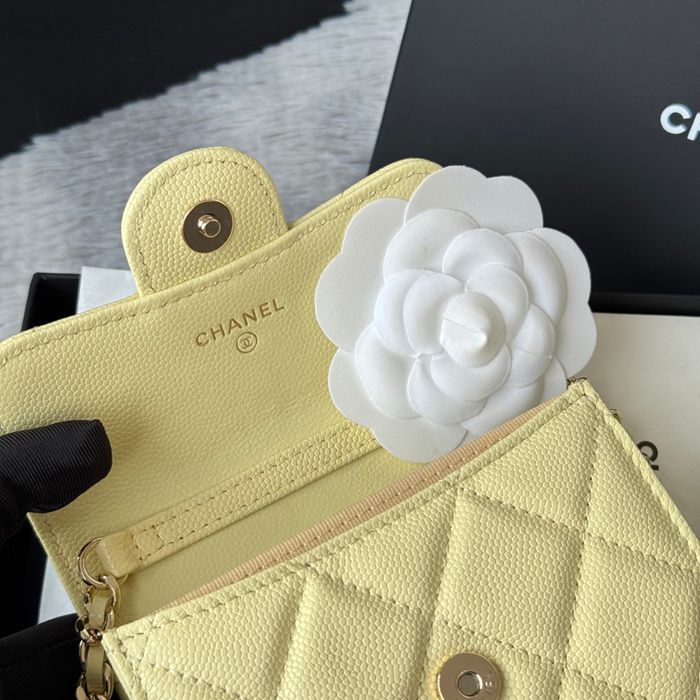 CHANEL 0238 SS19 チェーン付きカードケース カヴィア粒革 サイズ:12.5x8.5x2.5cm