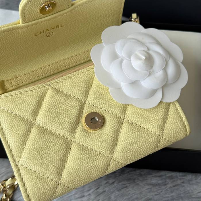 CHANEL 0238 SS19 チェーン付きカードケース カヴィア粒革 サイズ:12.5x8.5x2.5cm