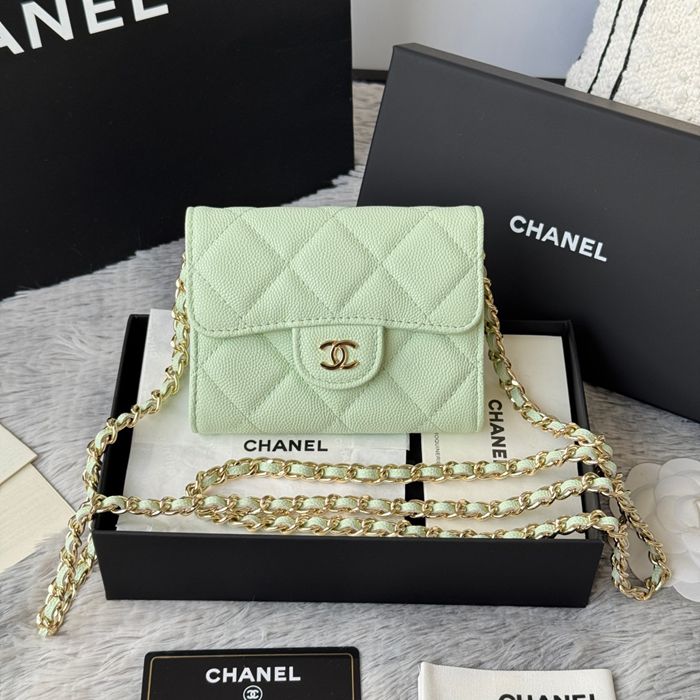 CHANEL 0238 SS19 チェーン付きカードケース カヴィア粒革 サイズ:12.5x8.5x2.5cm
