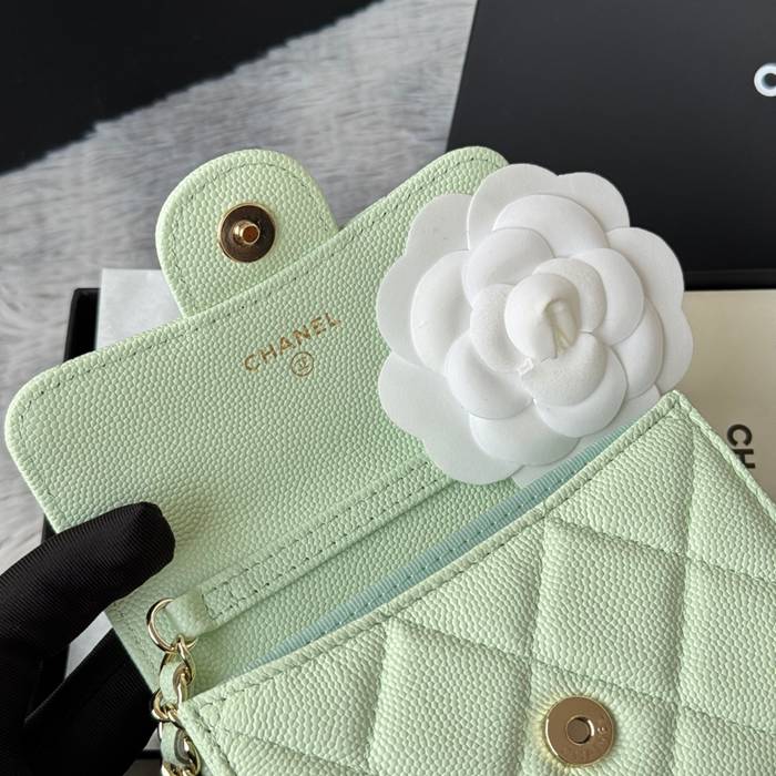 CHANEL 0238 SS19 チェーン付きカードケース カヴィア粒革 サイズ:12.5x8.5x2.5cm