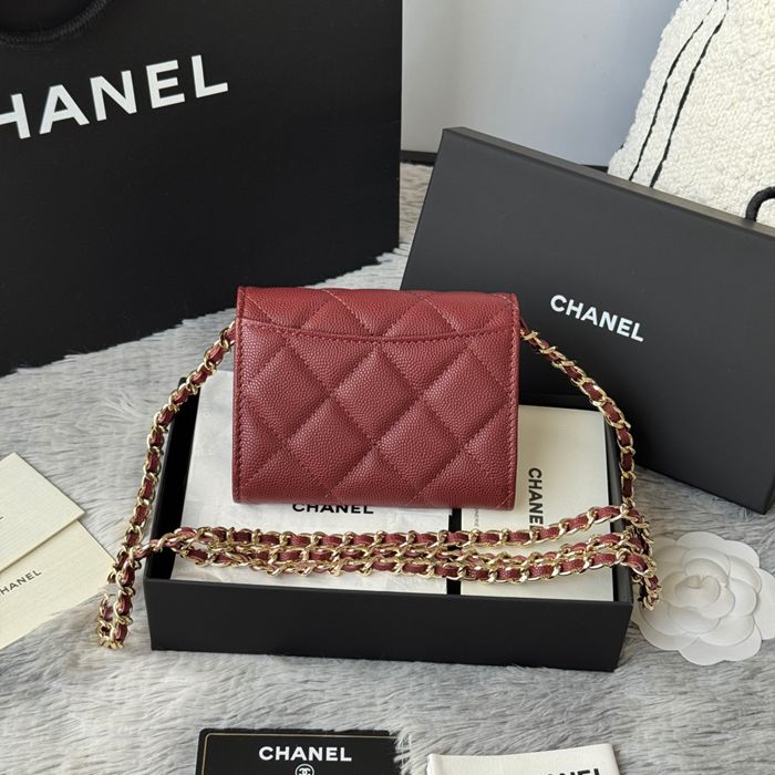 CHANEL 0238 SS19 チェーン付きカードケース カヴィア粒革 サイズ:12.5x8.5x2.5cm