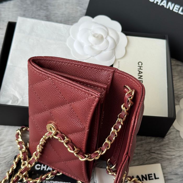 CHANEL 0238 SS19 チェーン付きカードケース カヴィア粒革 サイズ:12.5x8.5x2.5cm